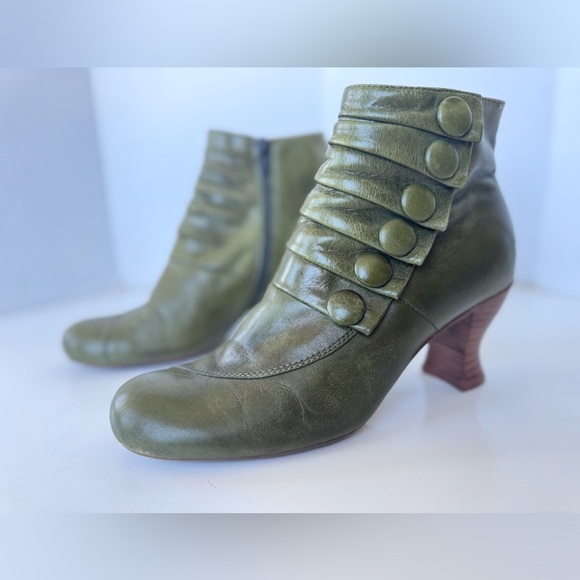 Miz Mooz Alisa Ruched Buttoned Leather Booties Womens Size 36 - Picture 5 of 11